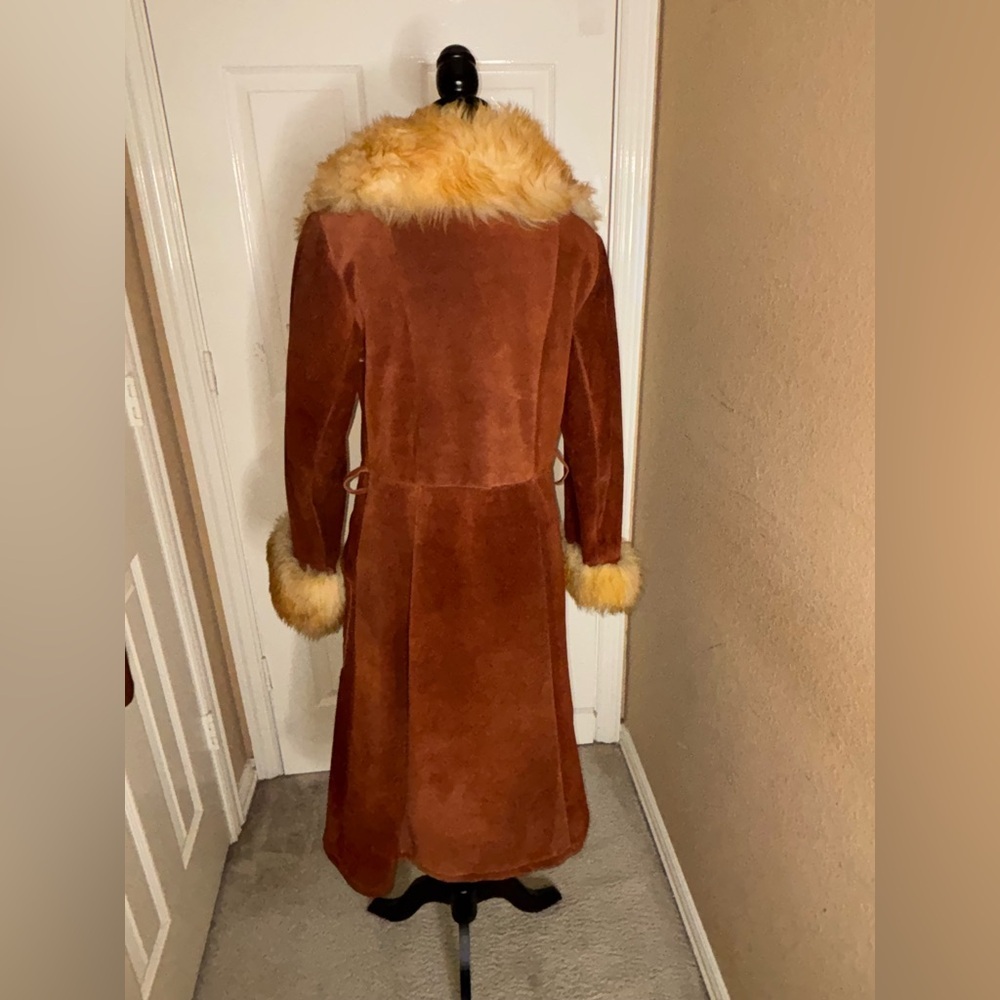 Vintage INSANE GORGEOUS  Rust Colored shearling sheepskin princess coat Size 12​ - Picture 6 of 12